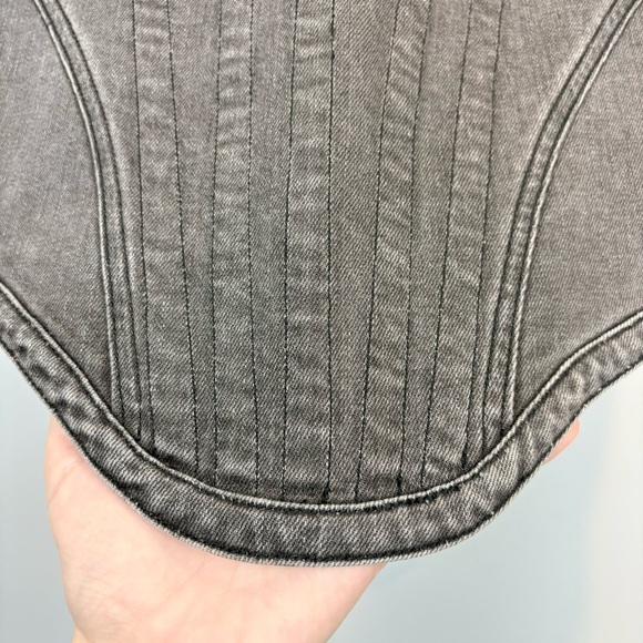 Pinko Denim Black Boned Corset Vest NWT Italian Designer - Picture 4 of 15